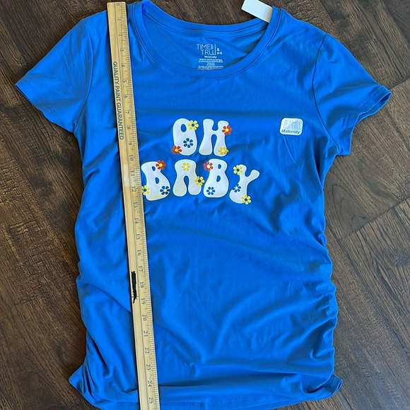 Time and Tru Women's Maternity Graphic Tee with Short Sleeves Size S (4-6) Blue - Picture 10 of 12